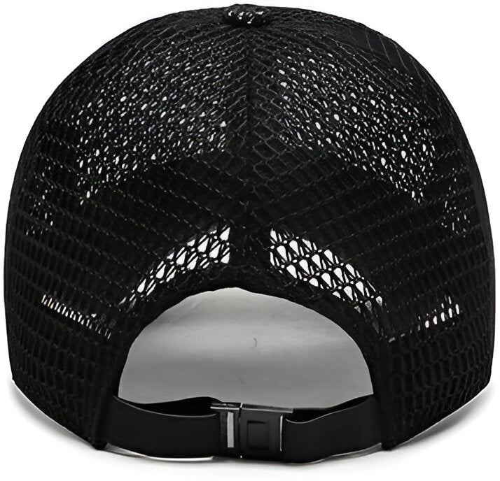 "Lichtgewicht mesh sport cap, verstelbaar, ademend en sneldrogend, ideaal voor actieve outdoor activiteiten."