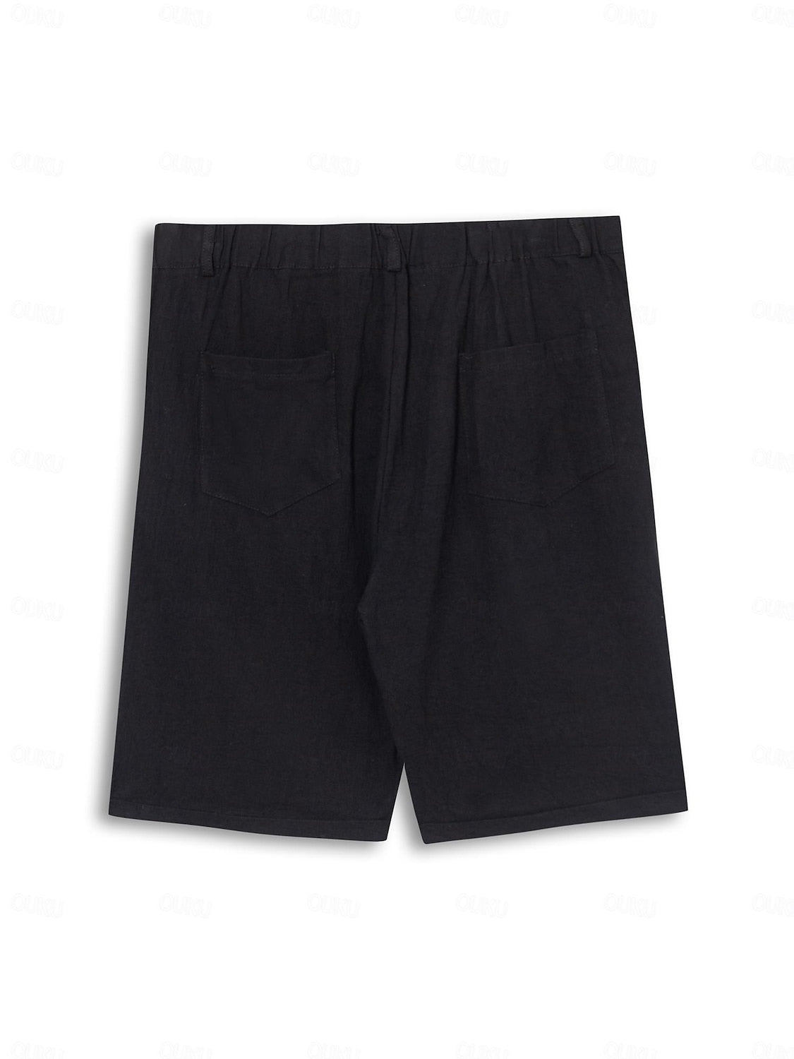 "Linnen-katoenen heren korte broek, zomerstijl, beige kleur, lichtgewicht en ademend ontwerp, geschikt voor casual uitjes."