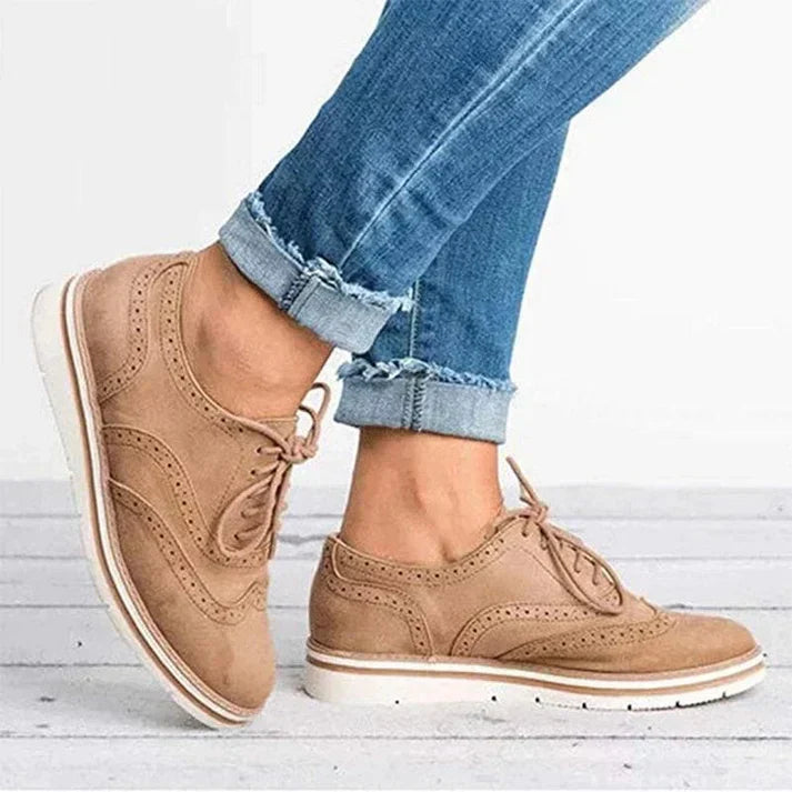"Luna dames leren schoenen, elegant design met vetersluiting, hoogwaardige materialen, tijdloos en comfortabel, antislipzool"