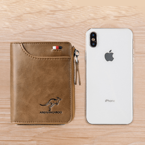 Luxe leren herenportemonnee met RFID-bescherming, diverse vakken en compact ontwerp. Veilig tegen diefstal, stijlvol design.