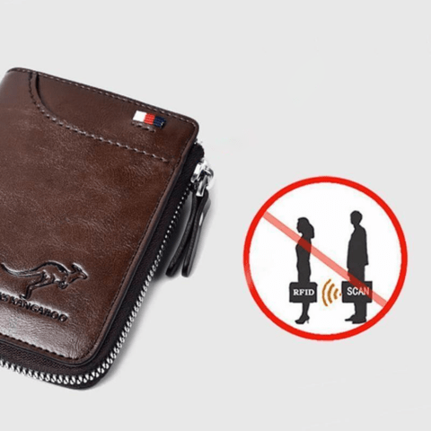 Luxe leren herenportemonnee met RFID-bescherming, diverse vakken en compact ontwerp. Veilig tegen diefstal, stijlvol design.