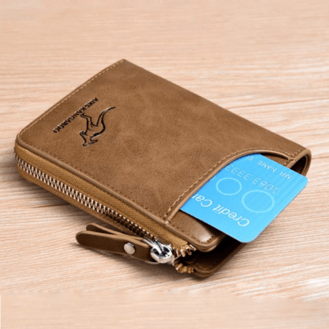 Luxe leren herenportemonnee met RFID-bescherming, diverse vakken en compact ontwerp. Veilig tegen diefstal, stijlvol design.