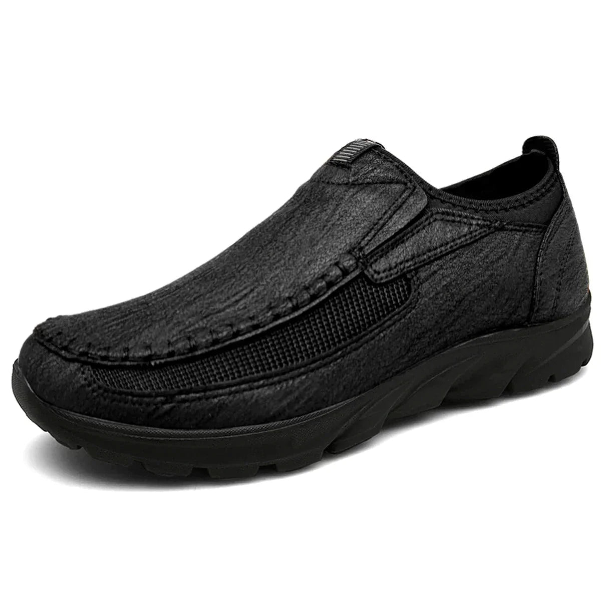 "Luxe orthopedische herenschoenen in bruin leer, ergonomisch ontwerp met ruime teendoos en anatomische steunzool."