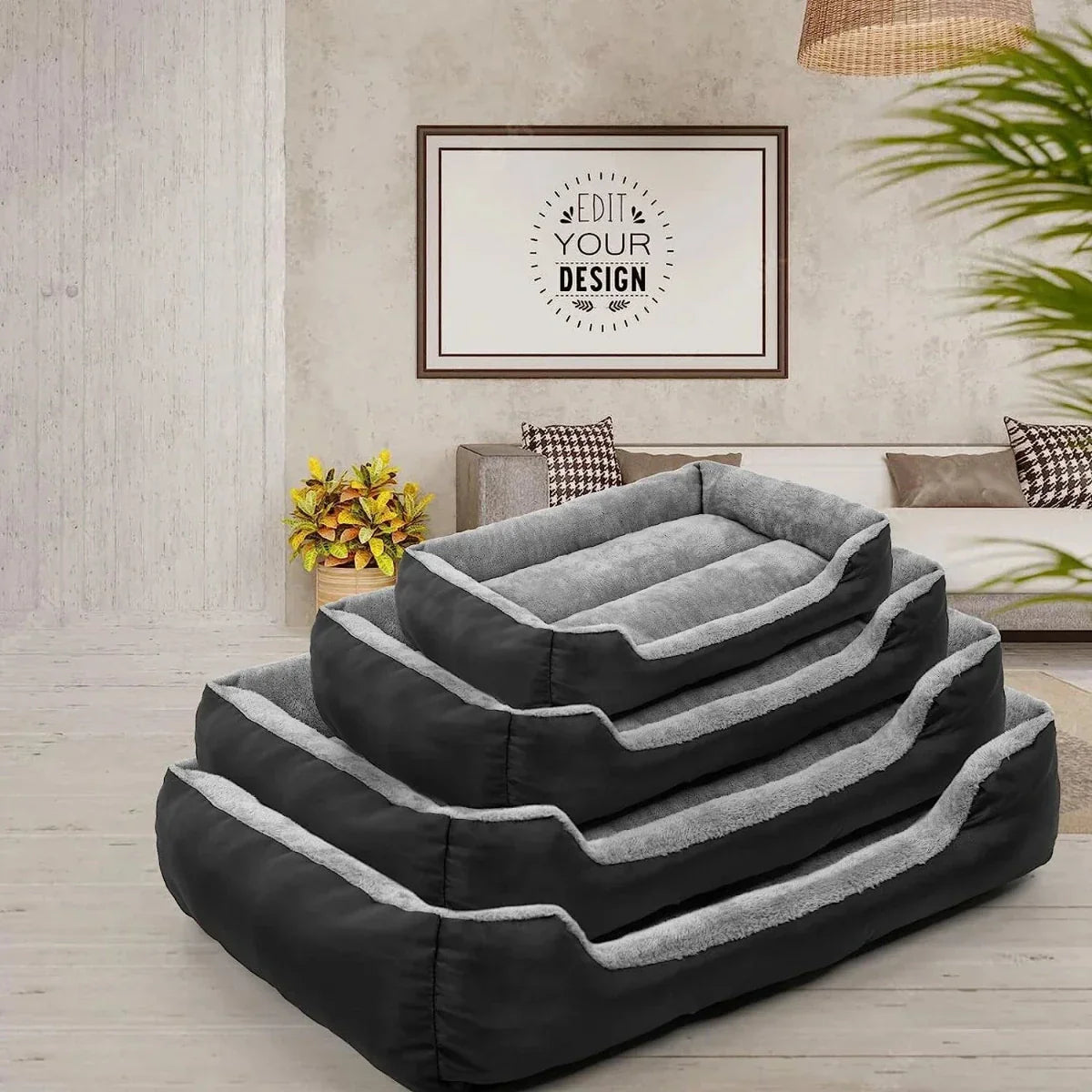 Luxe orthopedische hondenmand ComfortNest, ademend textiel, verlicht gewrichtspijn, wasbaar, duurzaam design.
