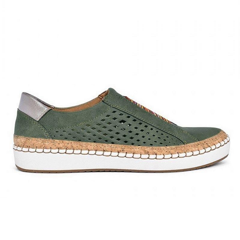 "Luxe vintage instappers, orthopedisch, ademend leer, elastische inzetstukken, handgemaakt, voor dames, stijlvolle loafers"