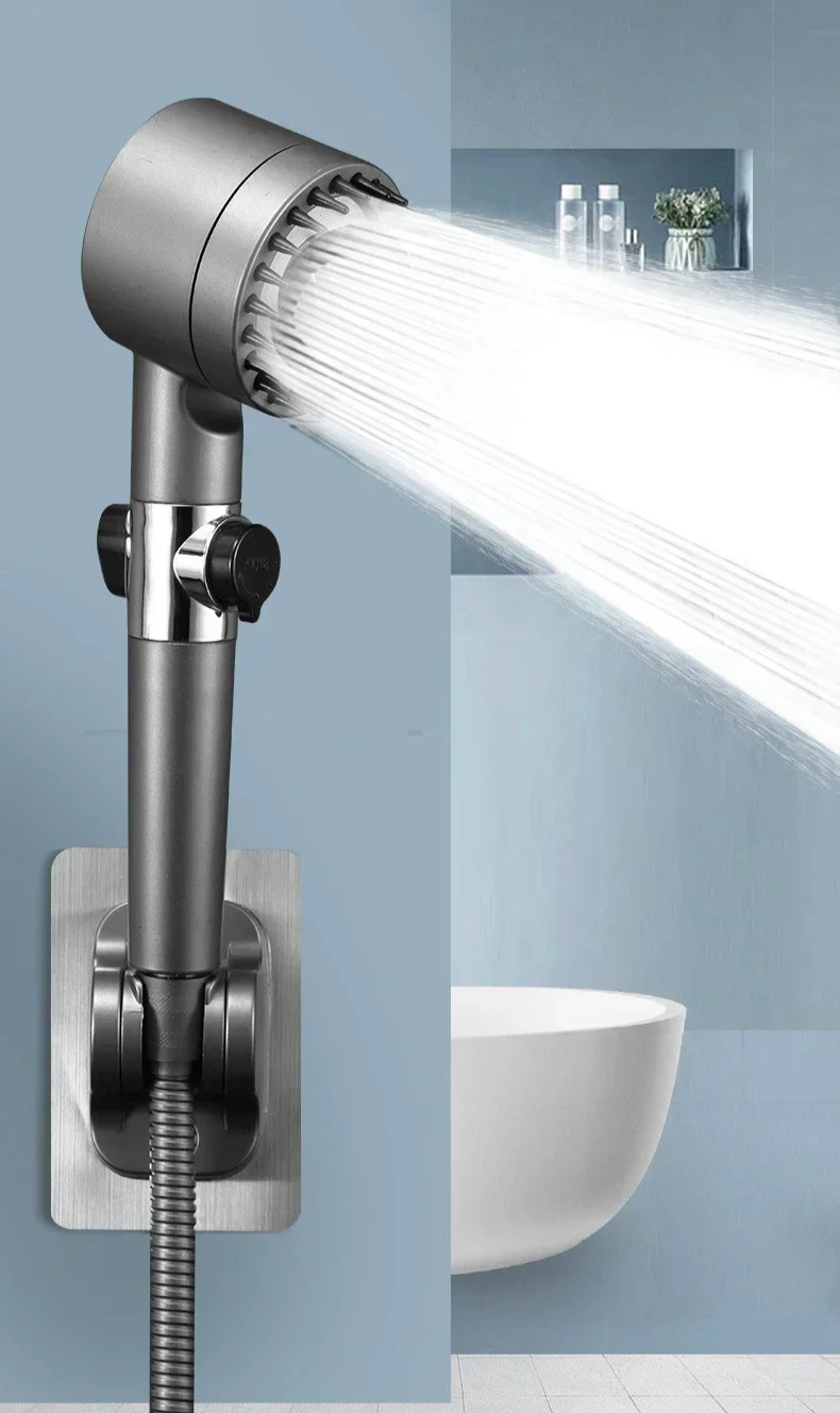 "Luxe waterbesparende douchekop met krachtig sproei-effect en filtertechnologie, voor zachte huid en gezond haar."