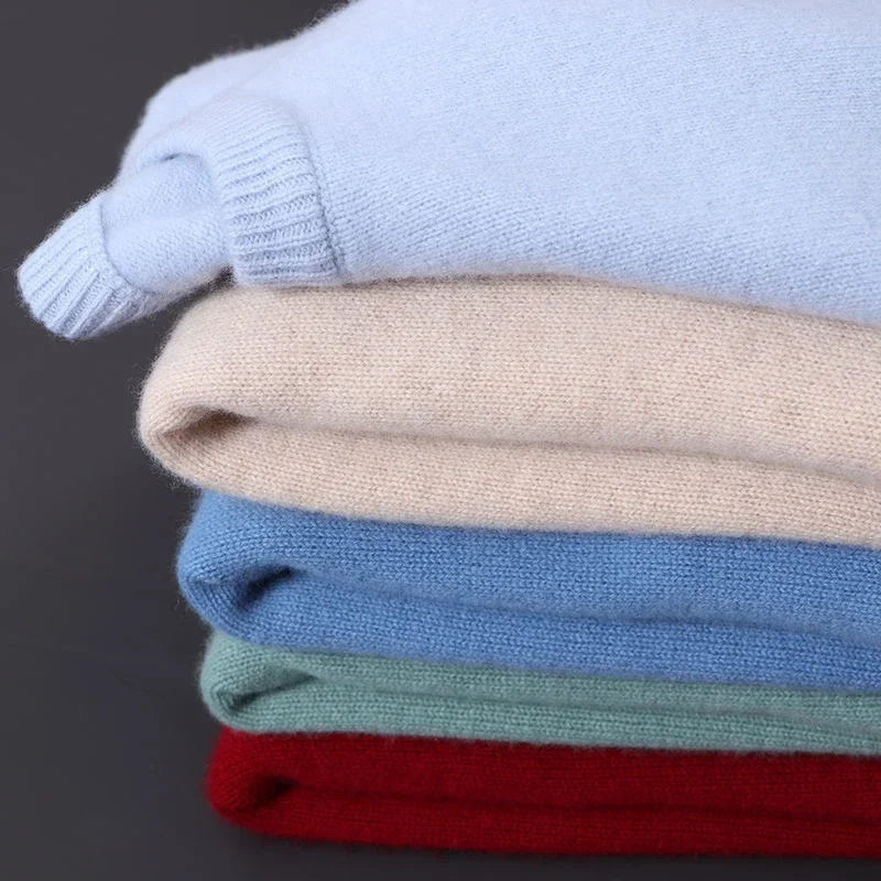 "Luxueuze kasjmier herentrui, elegante snit, blauw en camel, voor stijl en warmte. Ideaal voor casual en formele gelegenheden