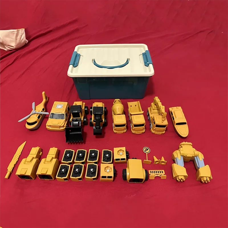 "Magische speelgoedtruck die transformeert in robot, kleurrijk design, duurzaam ABS-materiaal voor creatieve kinderen."
