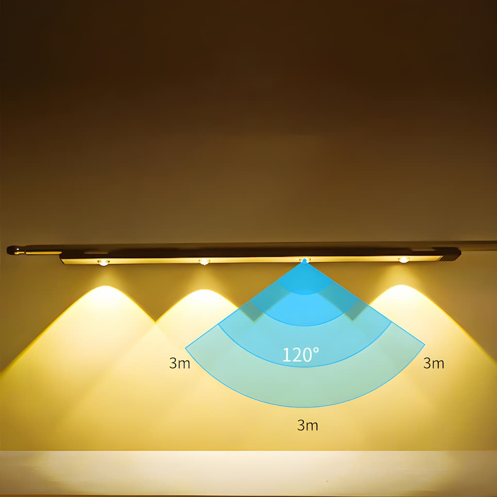 "Moderne draadloze LED wandlamp met bewegingssensor, energiezuinig en elegant, ideaal voor elke woonruimte."