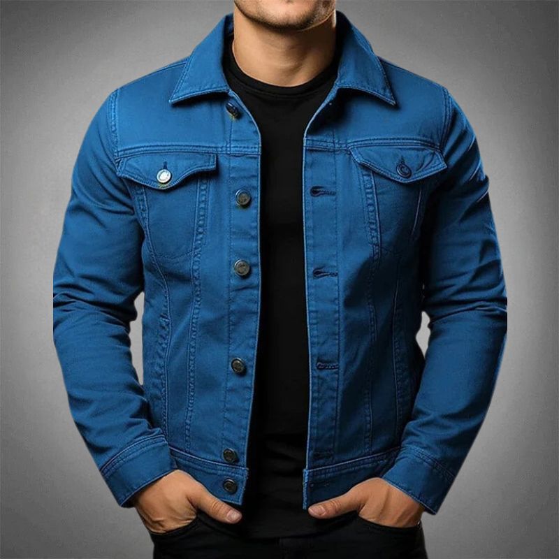 "Moderne heren denim jas voor dagelijkse en speciale gelegenheden, hoogwaardig denim, stijlvol en comfortabel."