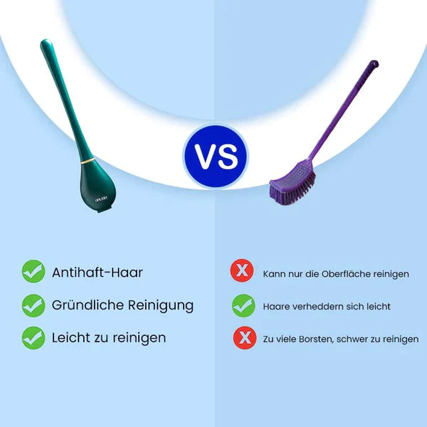 "Moderne toiletborstel CleanGuard met borstelharen in groen, oranje, wit voor hygiënische badkamerreiniging."