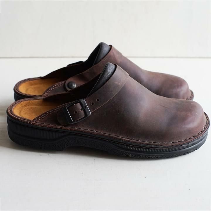 "Orthopedische leren heren pantoffels, luxe en stijlvol design met open hiel en antislip zool voor ultiem comfort."