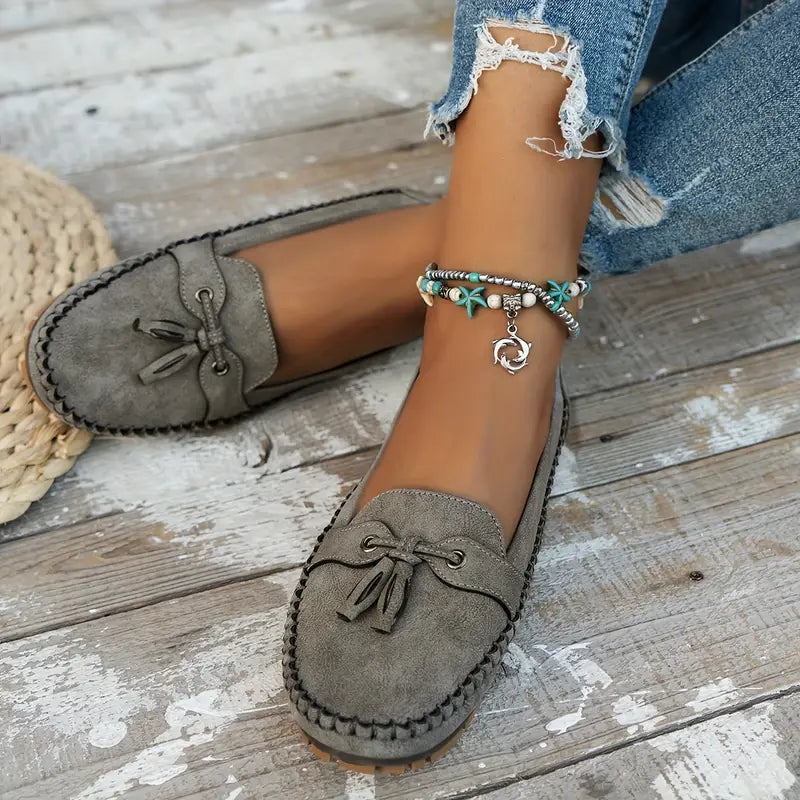 "Orthopedische mocassins dames, elegant design, bruine kleur, slip-on, comfortabel ademend materiaal, antislip zool"