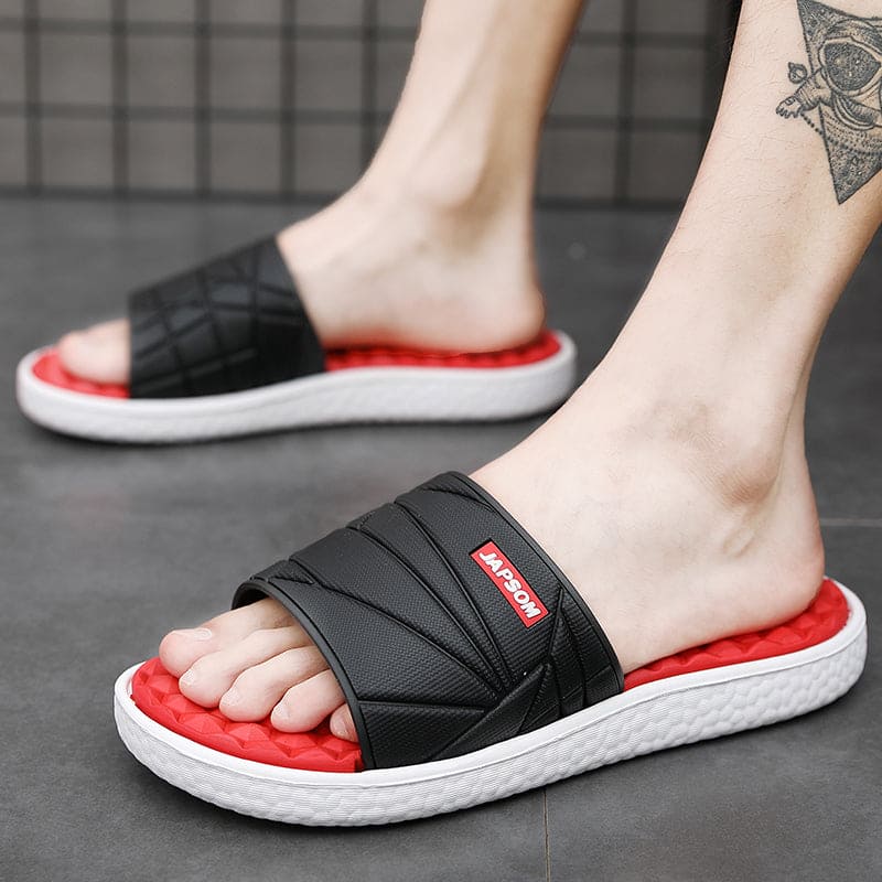 "Orthopedische pantoffels voor mannen met ademend materiaal, trendy design en orthopedisch voetbed voor optimaal comfort."