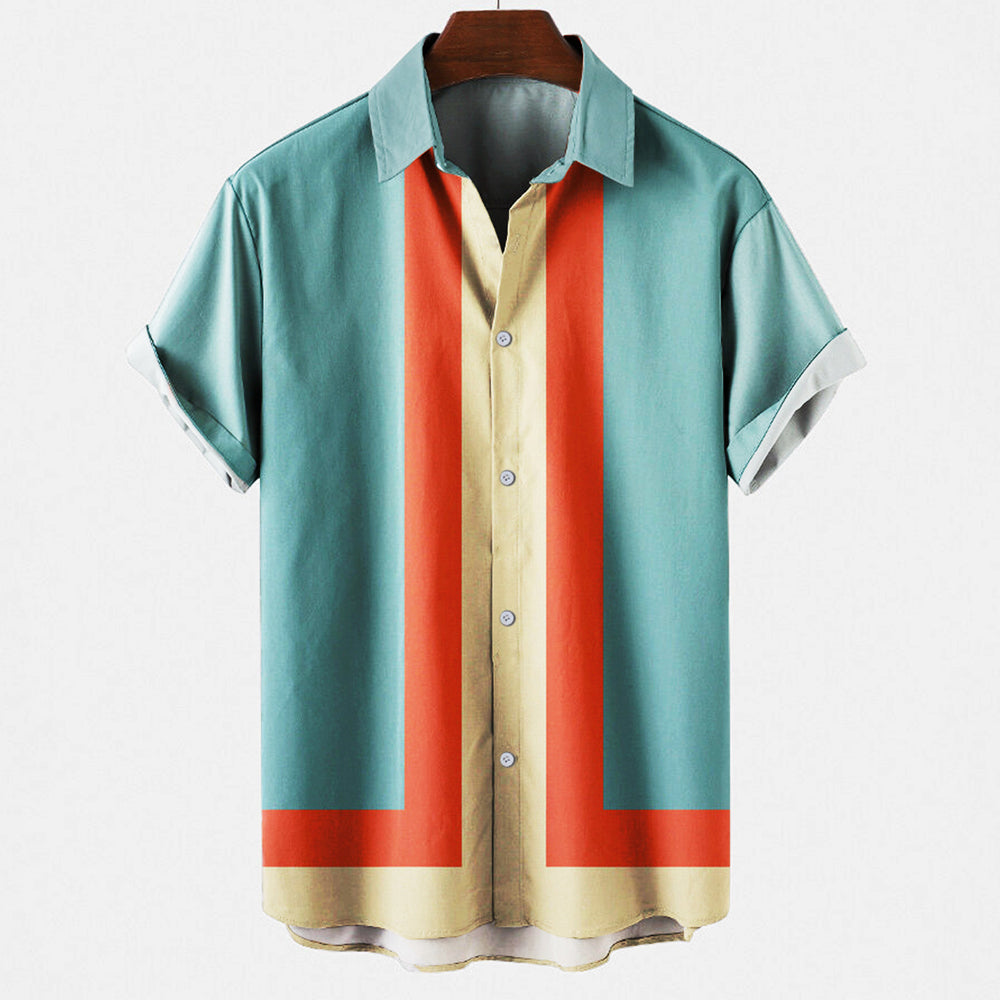 "Retro herenoverhemd met subtiel design, knoopsluiting en veelzijdige kleuren. Perfect voor zowel casual als formele gelegenh