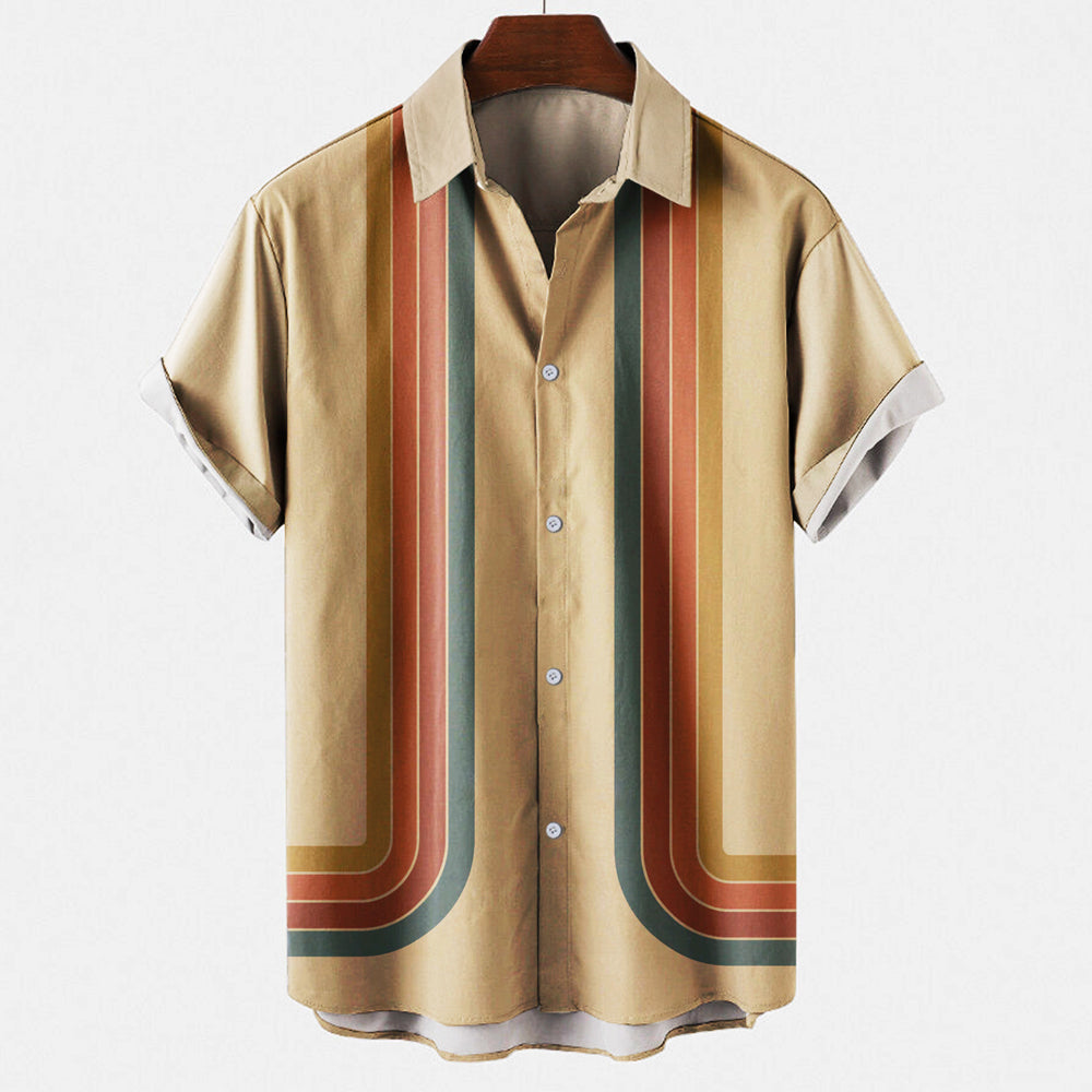 "Retro herenoverhemd met subtiel design, knoopsluiting en veelzijdige kleuren. Perfect voor zowel casual als formele gelegenh