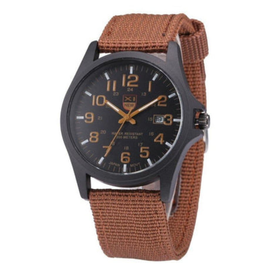 "Robuust tactisch legerhorloge voor mannen, schok- en waterbestendig, stoer design ideaal voor avonturen."