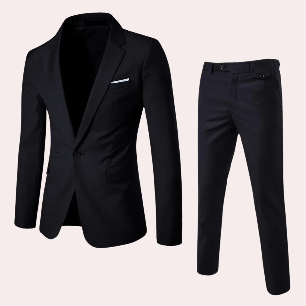 "Rood luxe heren zomerpak met stijlvolle blazer en pantalon, perfecte pasvorm, elegant voor formele gelegenheden."