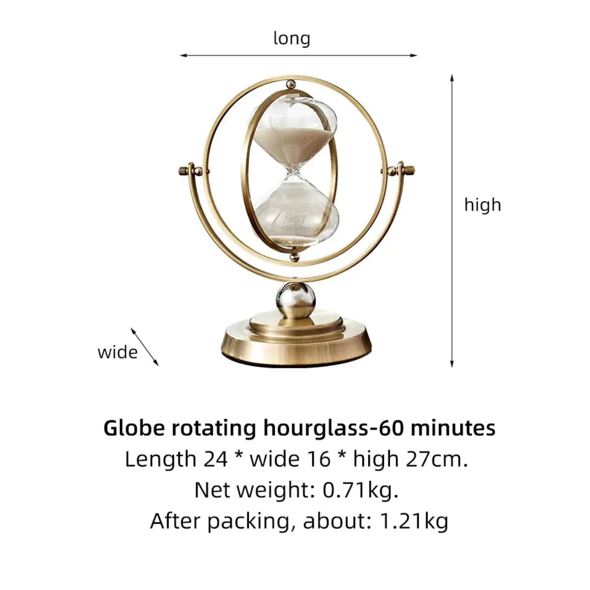 "Scandinavische zandloper van glas en metaal, stijlvol en tijdloos. Perfecte home accessoire voor interieurdecoratie."