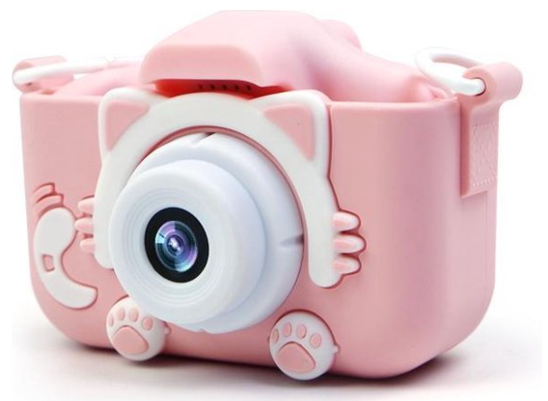 "Schokbestendige HD mini digitale camera voor kinderen, kleurrijk design, 20MP foto's, 1080p video's, inclusief beschermhoes.