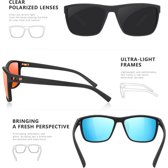 "Set van 3 gepolariseerde zonnebrillen, elegant design, 100% UV-bescherming, lichtgewicht, ideaal voor damesaccessoires."