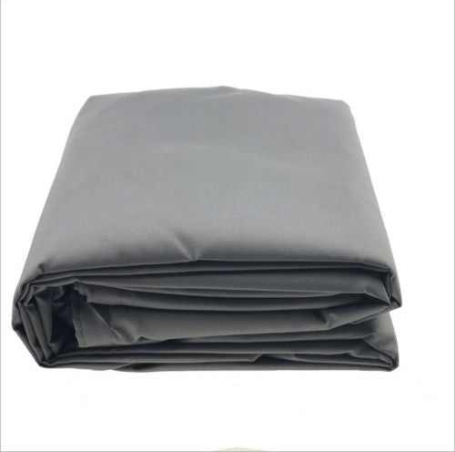 "ShadeMax schaduwdoek op terras, waterdicht, UV-bescherming, driehoekige vorm, voor tuin en balkon, beige kleur."