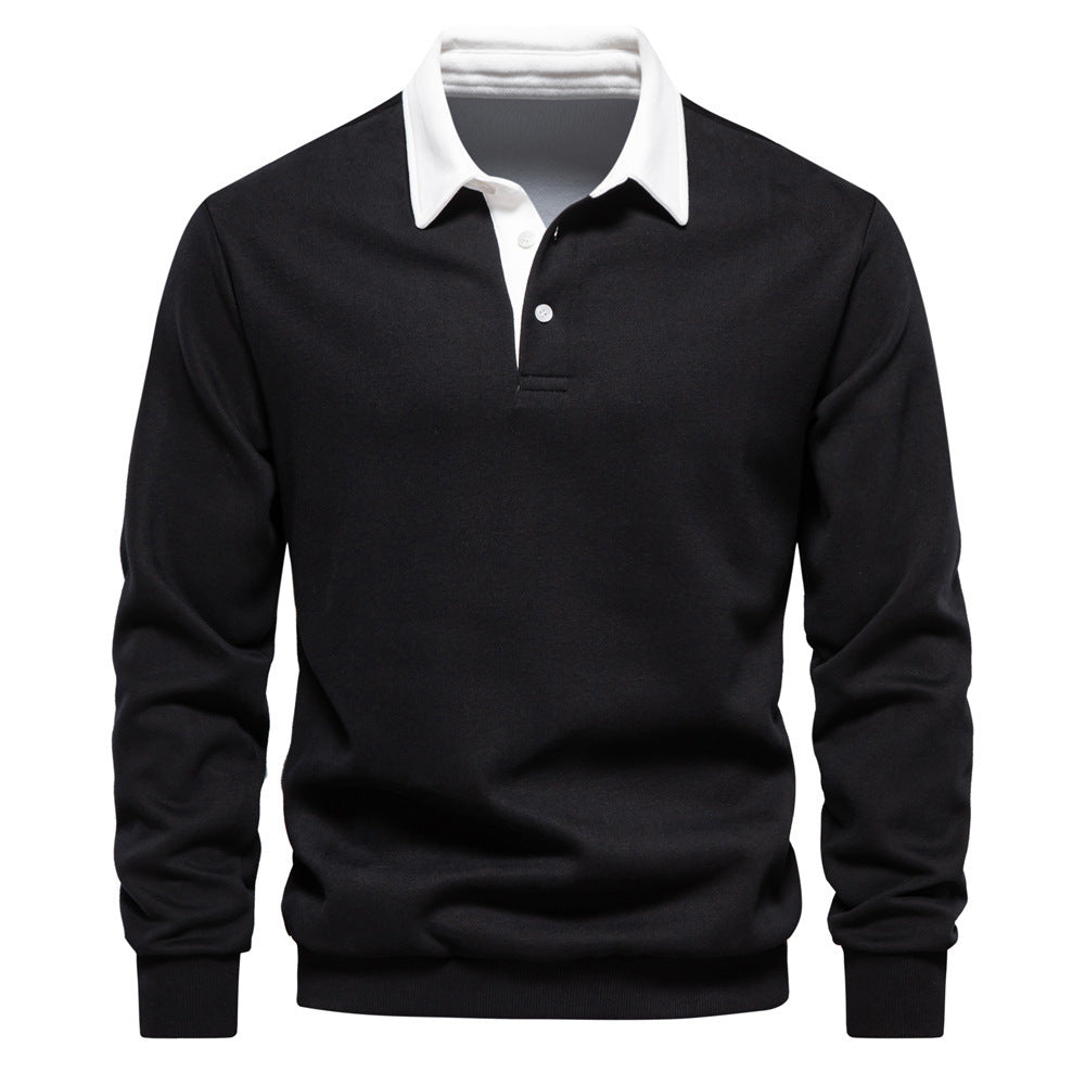 Stijlvol lang mouw poloshirt voor heren, katoenmix, regular-fit, tijdloos design, veelzijdig voor elke gelegenheid.
