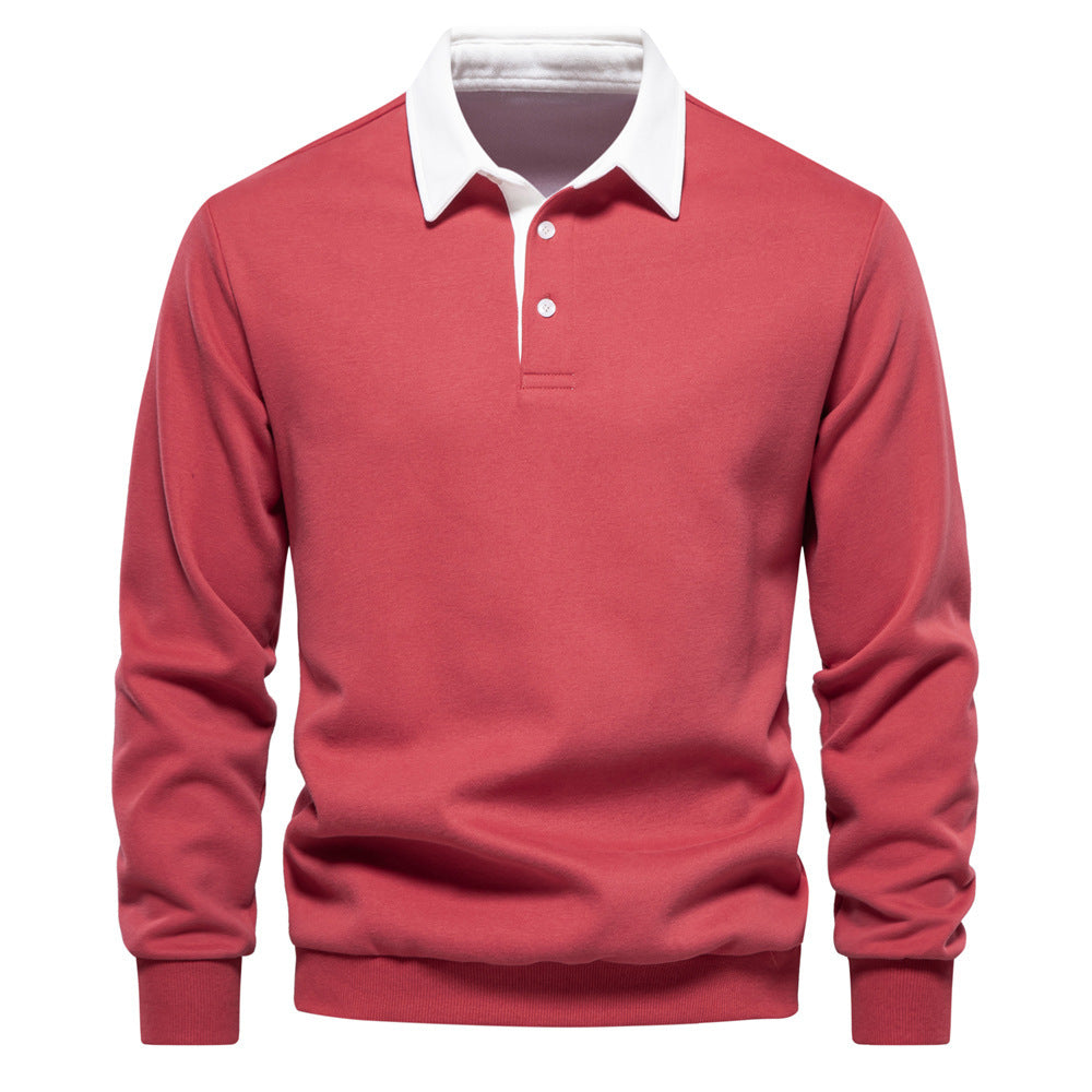 Stijlvol lang mouw poloshirt voor heren, katoenmix, regular-fit, tijdloos design, veelzijdig voor elke gelegenheid.