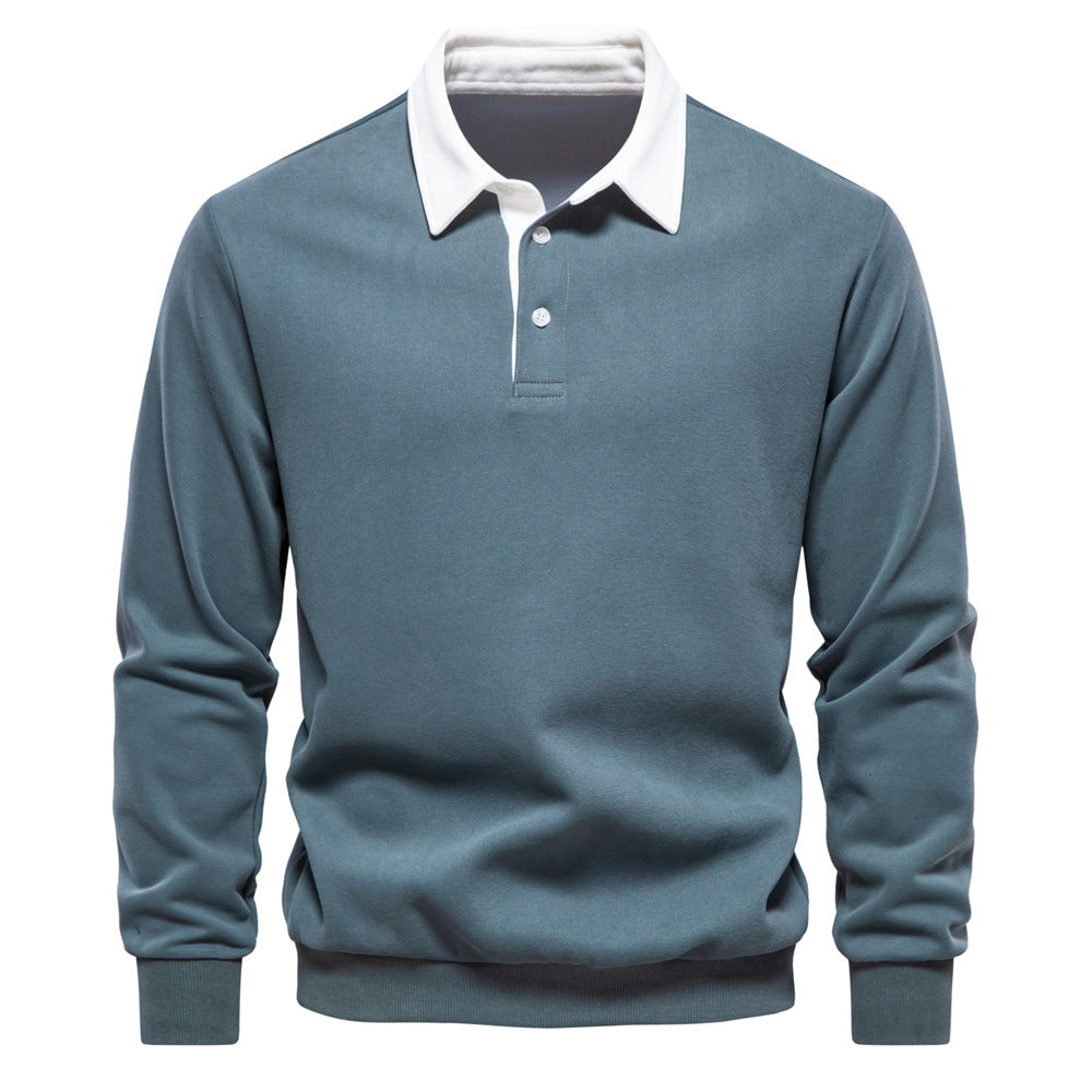 Stijlvol lang mouw poloshirt voor heren, katoenmix, regular-fit, tijdloos design, veelzijdig voor elke gelegenheid.