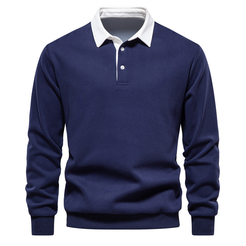 Stijlvol lang mouw poloshirt voor heren, katoenmix, regular-fit, tijdloos design, veelzijdig voor elke gelegenheid.