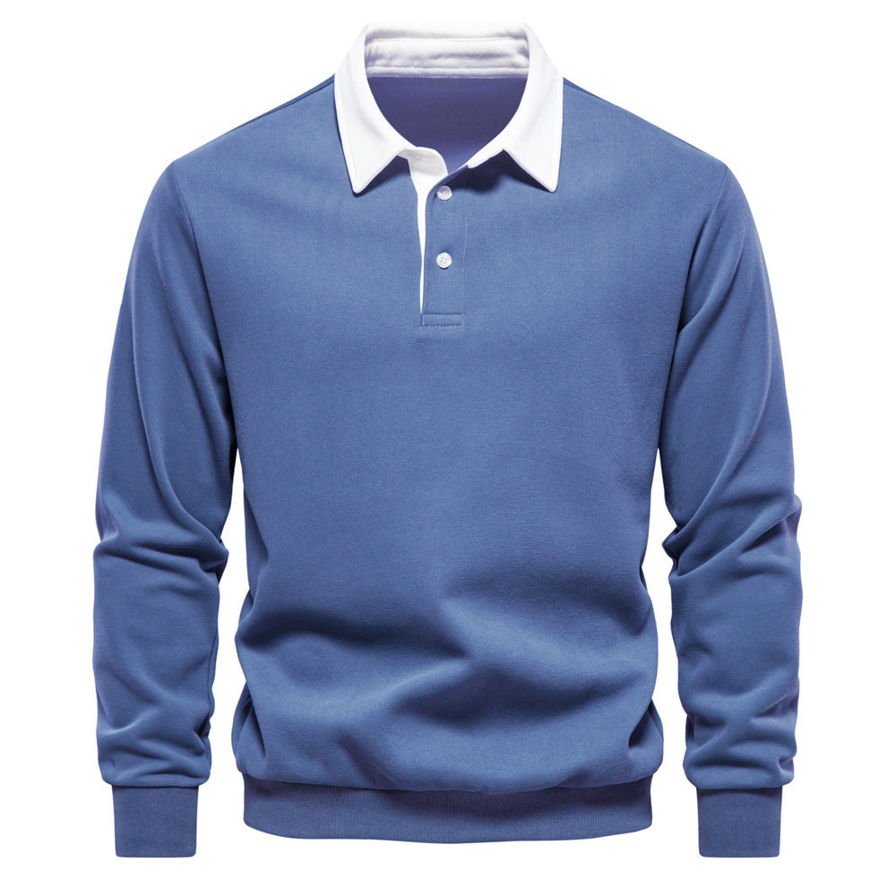 Stijlvol lang mouw poloshirt voor heren, katoenmix, regular-fit, tijdloos design, veelzijdig voor elke gelegenheid.