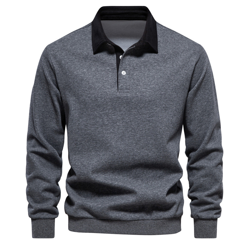 Stijlvol lang mouw poloshirt voor heren, katoenmix, regular-fit, tijdloos design, veelzijdig voor elke gelegenheid.