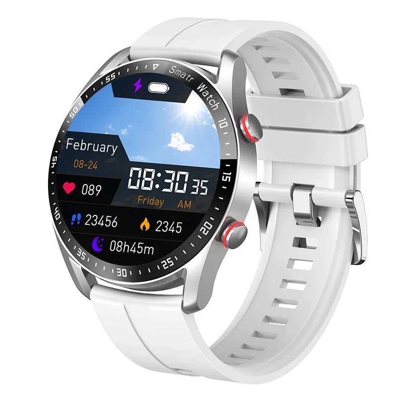 "Stijlvol slim horloge met touchscreen, niet-invasieve glucosemeter en gezondheidsfuncties in diverse stijlen."