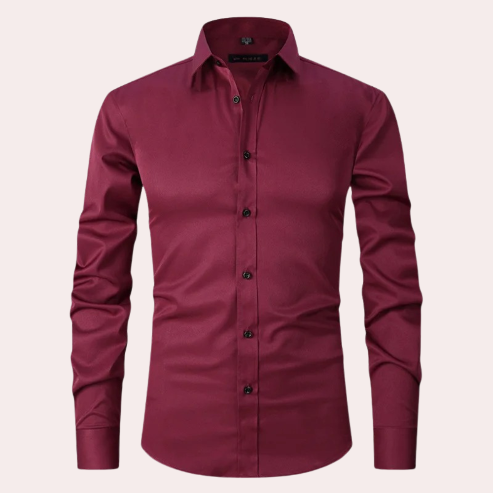 Stijlvol stretch herenoverhemd, perfecte pasvorm, 6 kleuren; elegant en comfortabel voor elke gelegenheid.