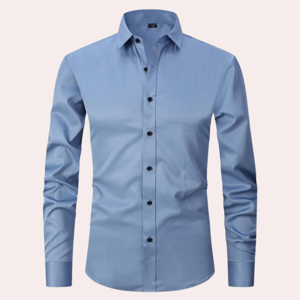 Stijlvol stretch herenoverhemd, perfecte pasvorm, 6 kleuren; elegant en comfortabel voor elke gelegenheid.