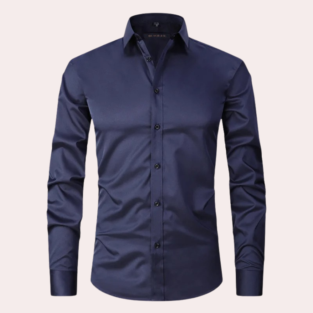 Stijlvol stretch herenoverhemd, perfecte pasvorm, 6 kleuren; elegant en comfortabel voor elke gelegenheid.