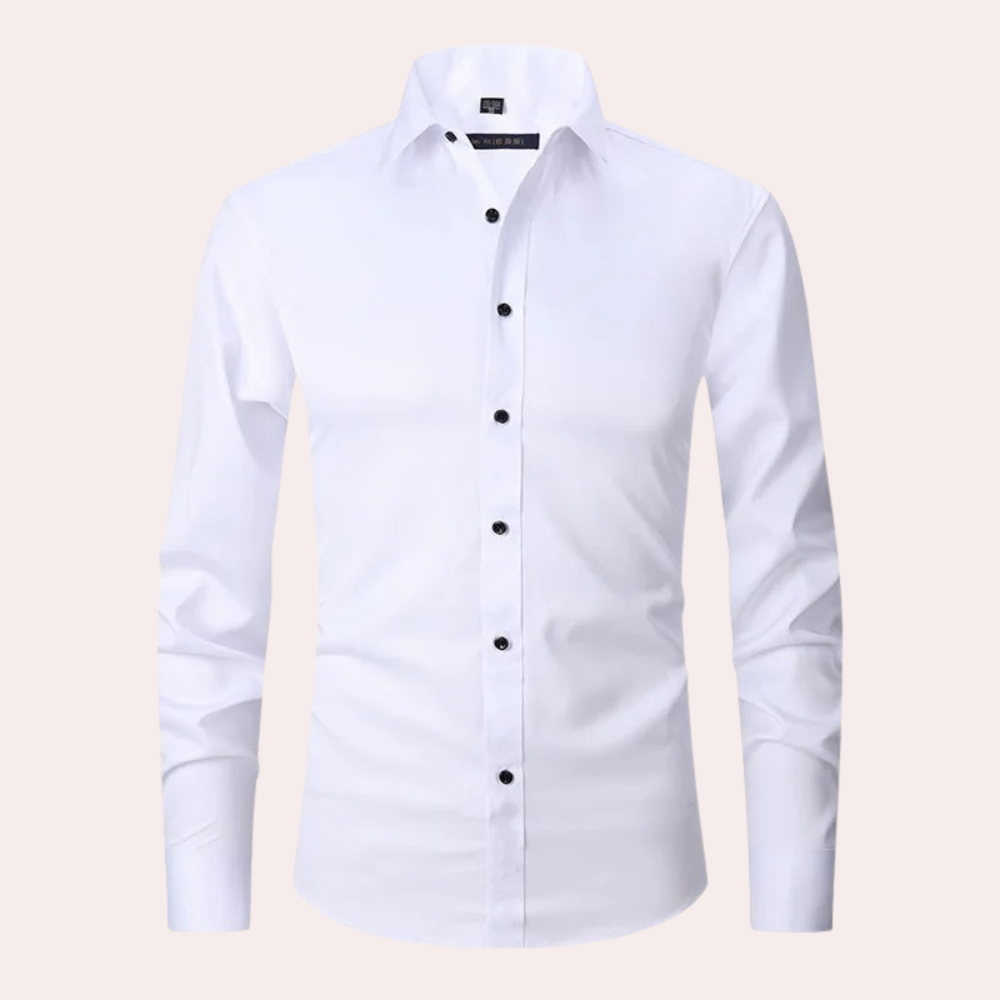 Stijlvol stretch herenoverhemd, perfecte pasvorm, 6 kleuren; elegant en comfortabel voor elke gelegenheid.