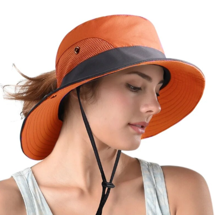 Stijlvolle dameshoed, UV-bescherming, brede rand, lichtgewicht, ademend, ideaal voor zonnige dagen en veelzijdige outfits.