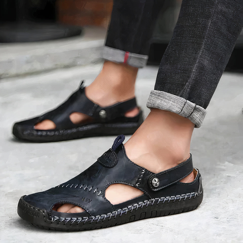 "Stijlvolle orthopedische leren sandalen voor dagelijks comfort, elegant design en hoogwaardige materialen"