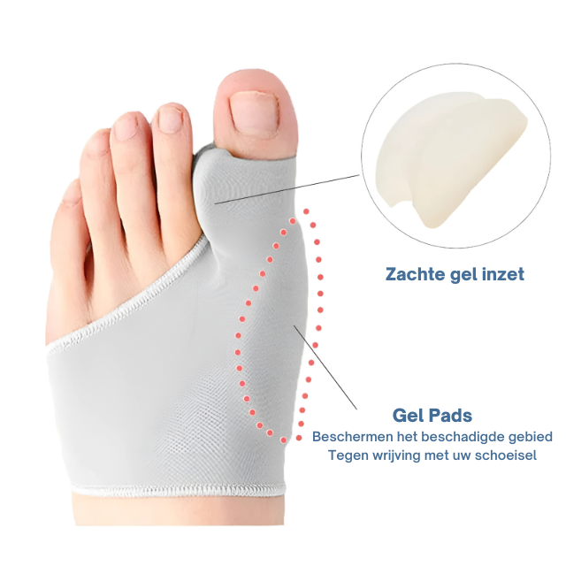 Teenseparator gelpad voor voetpijn met zachte gel, biedt comfort en steun voor bunions. Discreet, duurzaam en veelzijdig.