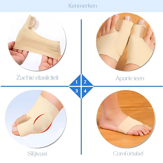 Teenseparator gelpad voor voetpijn met zachte gel, biedt comfort en steun voor bunions. Discreet, duurzaam en veelzijdig.