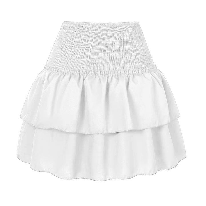 "Vrolijke kleurrijke damesrok met boho-print, elastische tailleband, luchtig ontwerp geschikt voor lente en zomer."