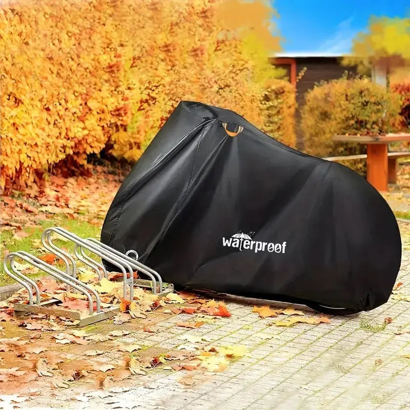 "Waterdichte fietshoes met polyester en PVC, beschermt tegen regen en zon. Ideaal voor fiets of e-bike."