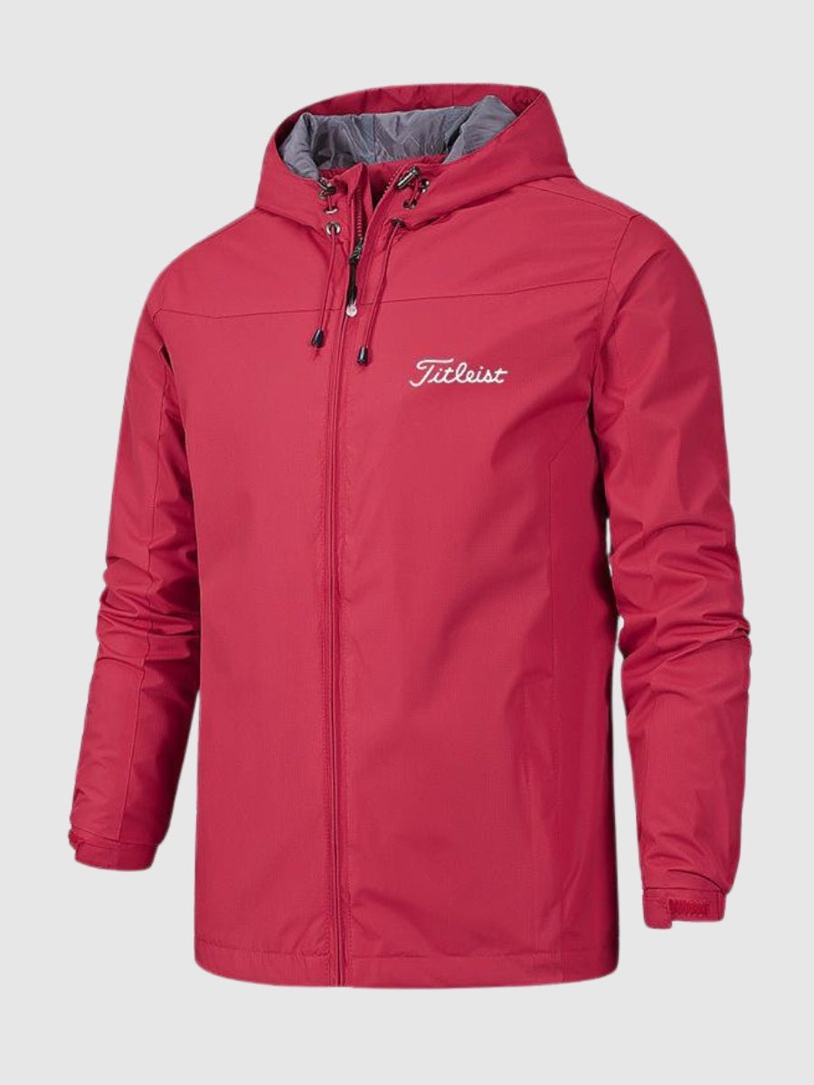 "Waterdichte unisex regenjas, blauw polyester met capuchon, voor dames en heren. Bescherming tegen wind en regen."