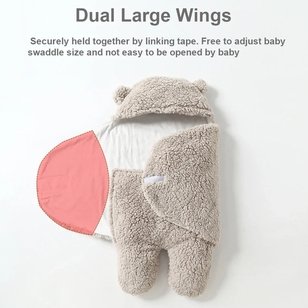 "Zachte babydeken met knusse textuur, perfect voor koude dagen, ultrazacht en veilig voor baby's comfort."