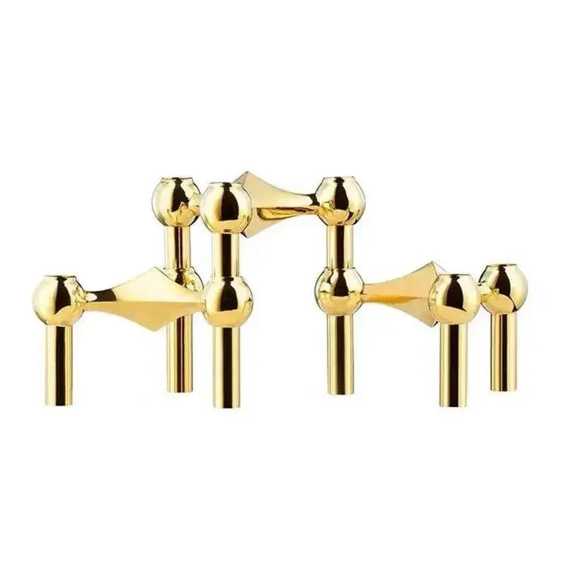 "Zilveren Nordic moleculaire kaarsenhouder, modern design met elegante metalen structuur voor stijlvolle interieurdecoratie."