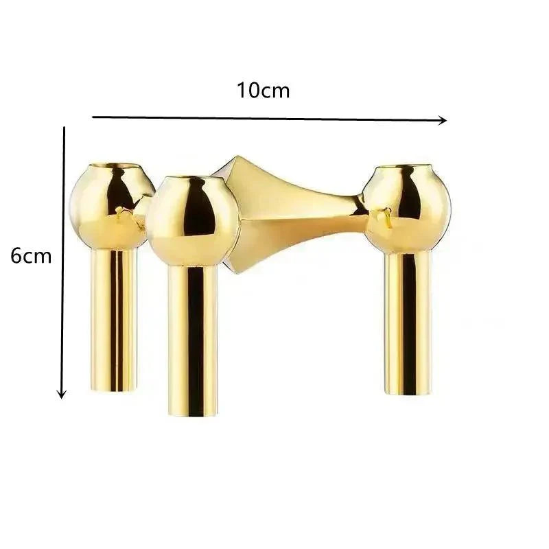 "Zilveren Nordic moleculaire kaarsenhouder, modern design met elegante metalen structuur voor stijlvolle interieurdecoratie."