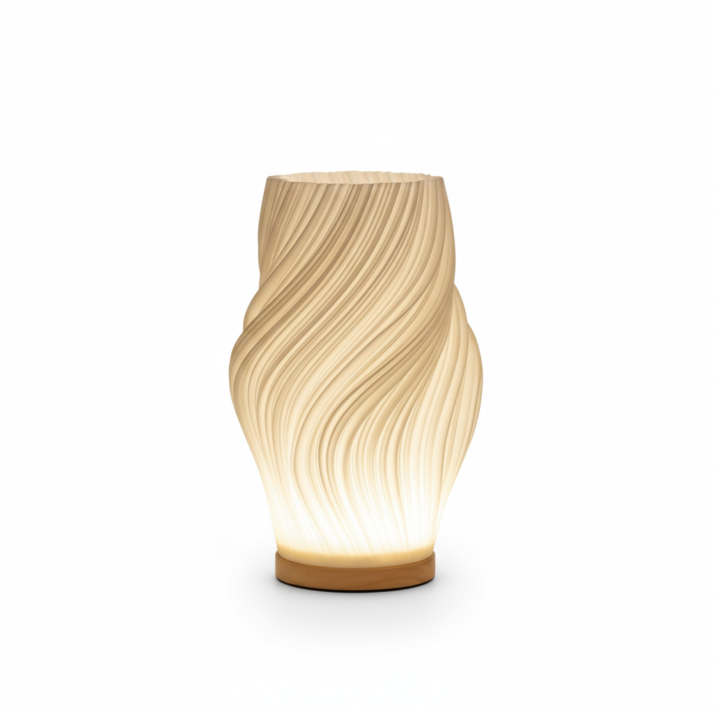 Luxe Tafellamp met Swirl Ontwerp | Moderne LED Lamp
