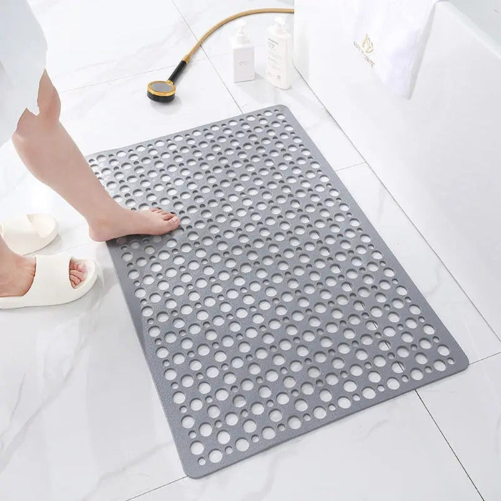 "Antislip douchemat met antibacteriële bescherming, duurzaam PVC, sterke zuignappen, rechthoekig, voor veilige badkamer."