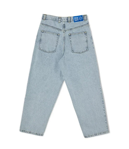 "Blauw oversized heren baggy skater jeans met losse pasvorm, perfect voor streetwear en casual stijl."
